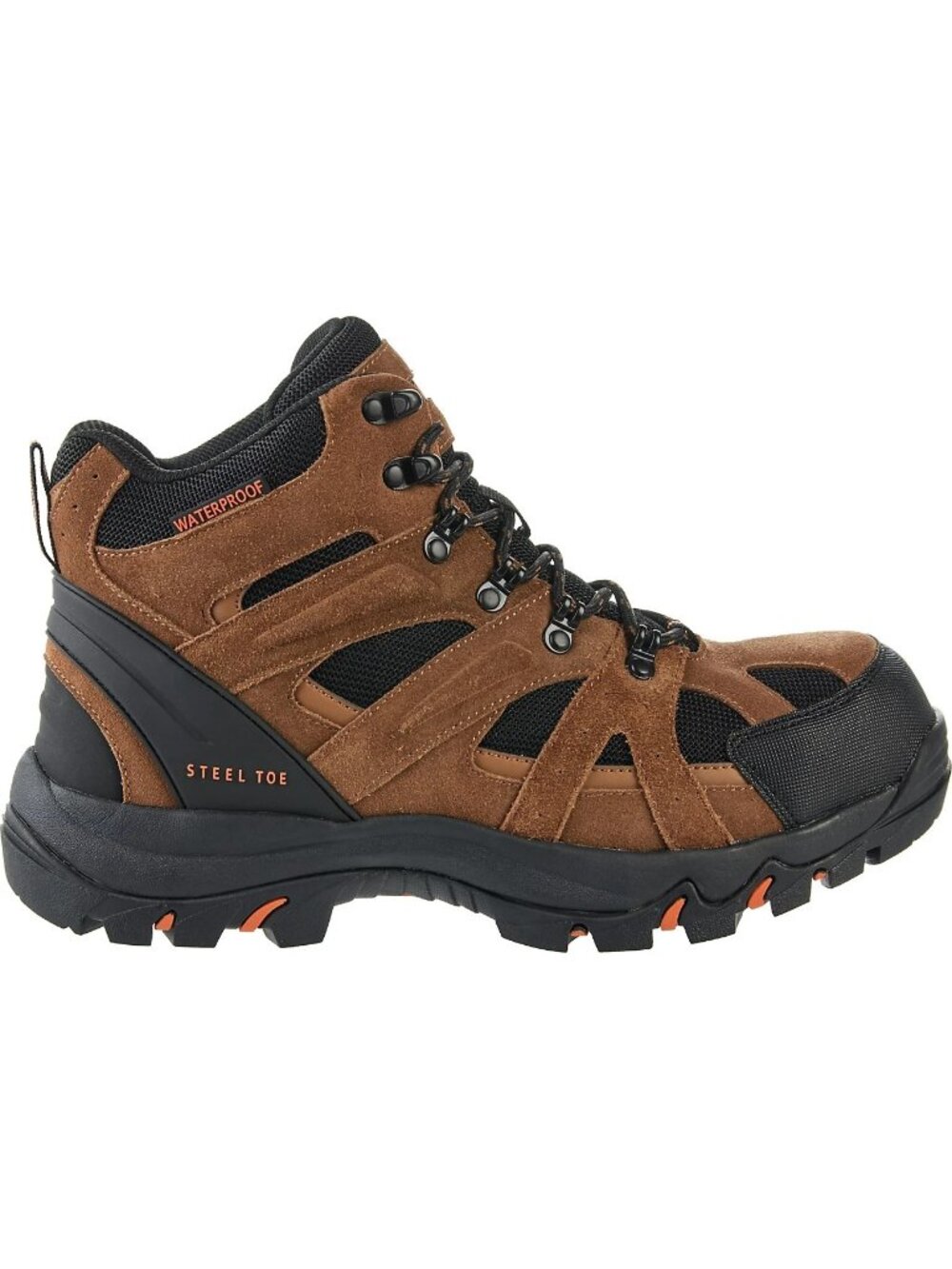 Brazos Men's Iron Force III Work Boots Black Brown steel toes Water Proof Size 9